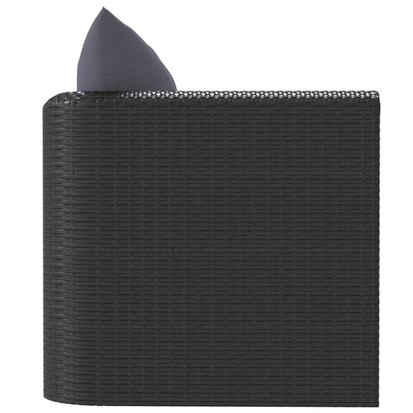 vidaXL シングルソファ クッション付き ポリラタン製 ブラック