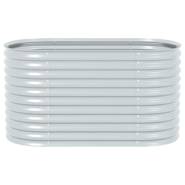 vidaXL レイズドガーデンプランター 160x80x81cm 亜鉛メッキ鋼製 シルバー