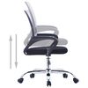 vidaXL オフィスチェア メッシュバックレスト付き グレー 布製