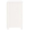 vidaXL ベッドサイドキャビネット ホワイト 50x35x61.5 cm 無垢材 パイン材