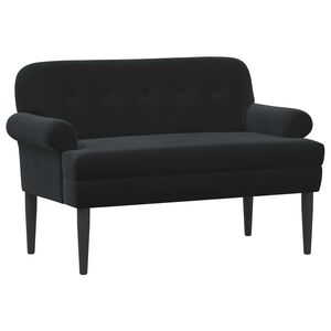 vidaXL ボタンタフテッドのラブシート ブラック 120 x 66 x 78 cm ベルベット