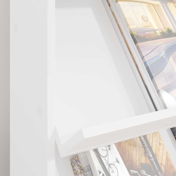 vidaXL マガジンラック 棚で ストレージ付き ホワイト 70 x 41 x 126 cm エンジニアリングウッド