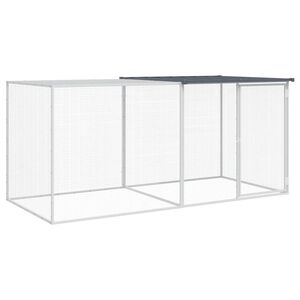 vidaXL 屋根付きチキンケージ アンスラサイト 203x98x90 cm 亜鉛メッキ鋼