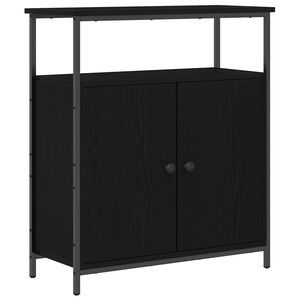 vidaXL サイドボード ブラックオーク 70 x 30 x 80 cm エンジニアリングウッド