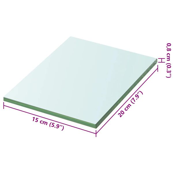 vidaXL 棚板 ガラス製 透明 20x15cm