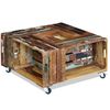 vidaXL コーヒーテーブル 無垢の再生木材 70x70x35cm