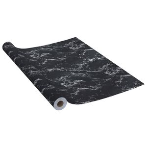 vidaXL 家具フィルム 裏面接着剤付き 2点 ブラックストーン 500x90cm PVC製