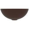 vidaXL バスルーム用 洗面ボウル セラミック製 ダークブラウン 丸型