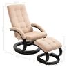 vidaXL リクライニングチェア フットレスト付き クリーム スエードタッチ生地製