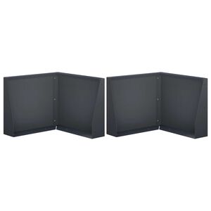 vidaXL 保持壁 2 個 50 x 50 x 40 cm スチール アンスラサイト
