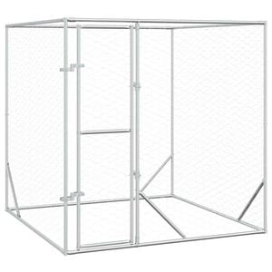 vidaXL 屋外用犬小屋 シルバー 2x2x2m 亜鉛メッキ鋼製