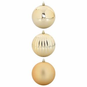 vidaXL クリスマスオーナメントセット XXL 3 個 gold 直径 25 cm プラスチック LED