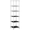 vidaXL 6段 棚 ブラック 40x40x160cm 強化ガラス製