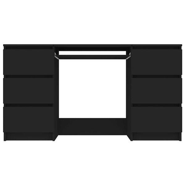 vidaXL ライティングデスク ブラック 140x50x77cm エンジニアリングウッド