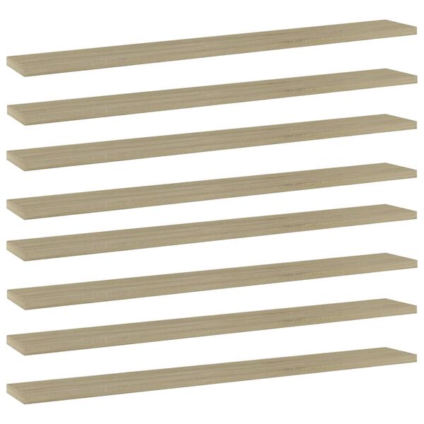 vidaXL 本棚ボード 8点 ソノマオーク 80x10x1.5cm パーティクルボード