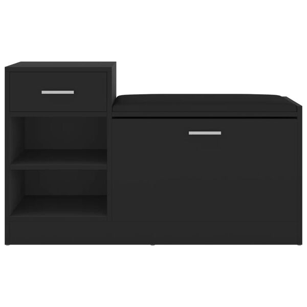 vidaXL シューズベンチ ブラック 94.5x31x57cm エンジニアリングウッド