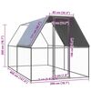 vidaXL 鶏小屋 2x4x2m 亜鉛メッキ鋼製