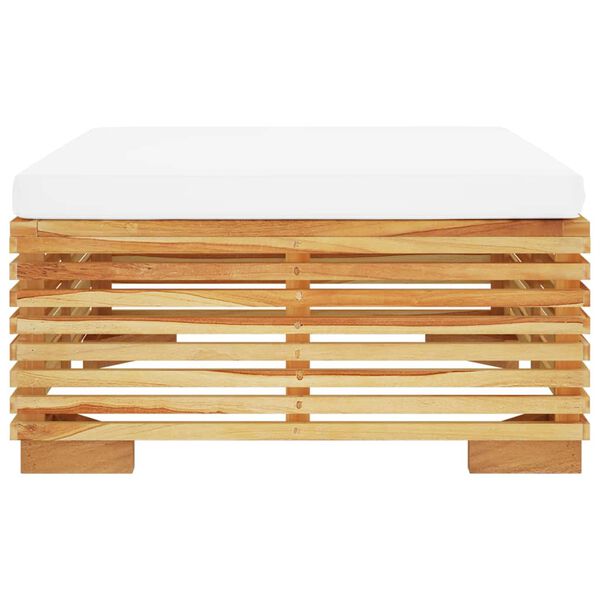 vidaXL ガーデンコーナーソファ クリームクッション付 チーク無垢材