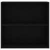 vidaXL 2段 ブックキャビネット ブラック 80x30x76.5 cm エンジニアリングウッド