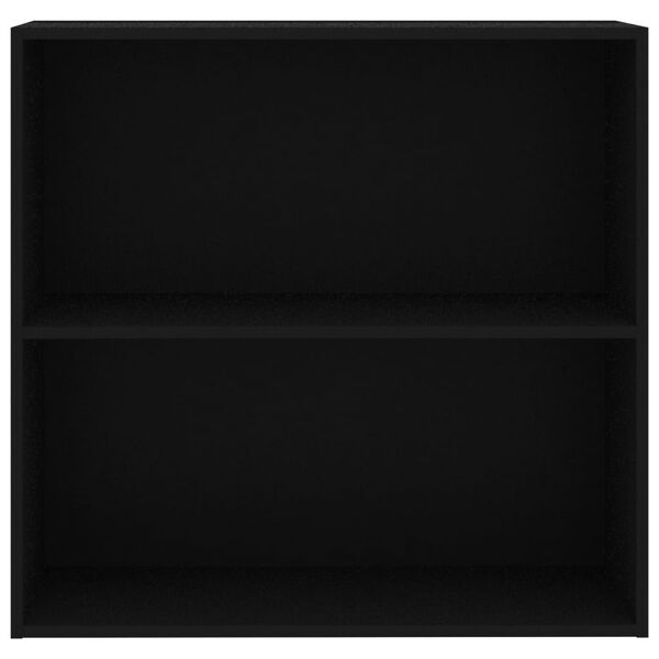 vidaXL 2段 ブックキャビネット ブラック 80x30x76.5 cm エンジニアリングウッド