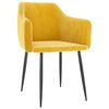 vidaXL ダイニングチェア 2点 マスタードイエロー ベルベット製