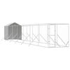 vidaXL 屋外犬小屋 屋根付き シルバー 2x14x2.5 m 亜鉛メッキ鋼製