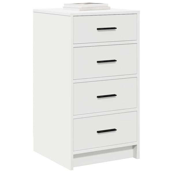 vidaXL サイドボード 引き出し付き ホワイト 40 x 41 x 75 cm エンジニアリングウッド