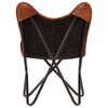 vidaXL バタフライチェア ブラウン 子供サイズ 本革