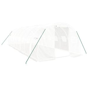 vidaXL スチールフレーム温室 ホワイト 24 m&sup2; 8x3x2 m