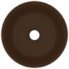 vidaXL ラグジュアリー 洗面器 丸型 マットダークブラウン 40x15cm セラミック製