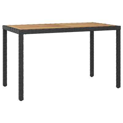 vidaXL ガーデンテーブル 123x60x74cm アカシア無垢材 ブラック＆ブラウン