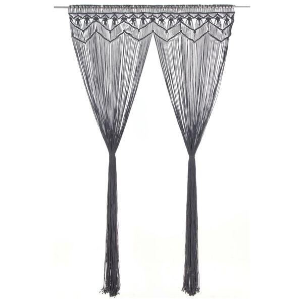 vidaXL マクラメカーテン 140x240cm コットン製 アントラシート