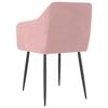 vidaXL ダイニングチェア 2点セット ピンク ベルベット製