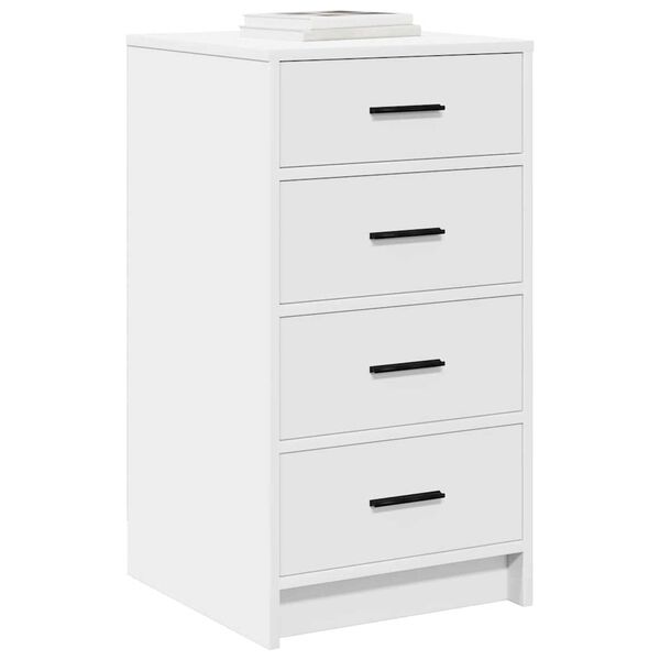 vidaXL サイドボード 引き出し付き ホワイト 40 x 41 x 75 cm エンジニアリングウッド