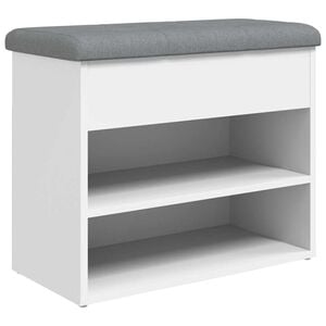 vidaXL シューベンチ ホワイト 62x32x50 cm エンジニアードウッド
