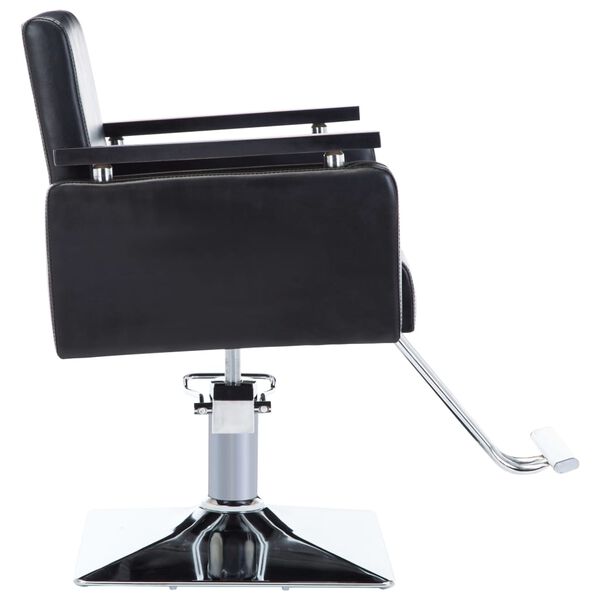 vidaXL バーバーチェア 合成皮革 ブラック