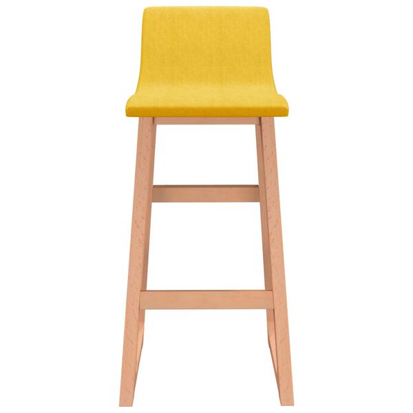 vidaXL バースツール 2点 マスタードイエロー 布製