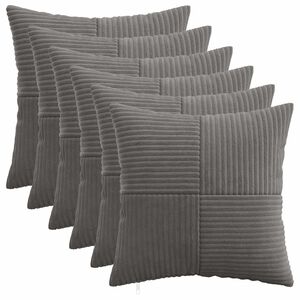 vidaXL クッションカバー 6 個 ALMELO ダークグレー 40 x 40 cm コーデュロイ