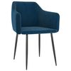 vidaXL ダイニングチェア 2点 ブルー ベルベット製