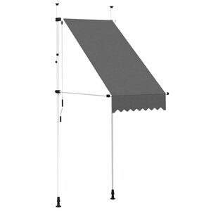 vidaXL 手動引き込み式オーニング 100cm アントラシート