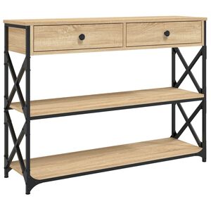 vidaXL コンソールテーブル ソノマオーク 100x28x75 cm エンジニアードウッド