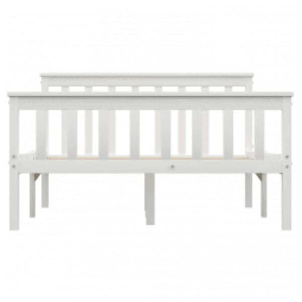 vidaXL ベッドフレーム ホワイト 無垢のパインウッド 120x200cm