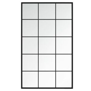 vidaXL ウォールミラー ブラック 100x60 cm 金属製