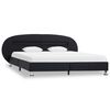 vidaXL ベッド フレーム LEDライト付き ブラック 合成皮革製 180x200cm