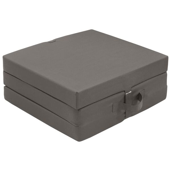 vidaXL 3つ折り 低反発マットレス 190x70x9cm グレー
