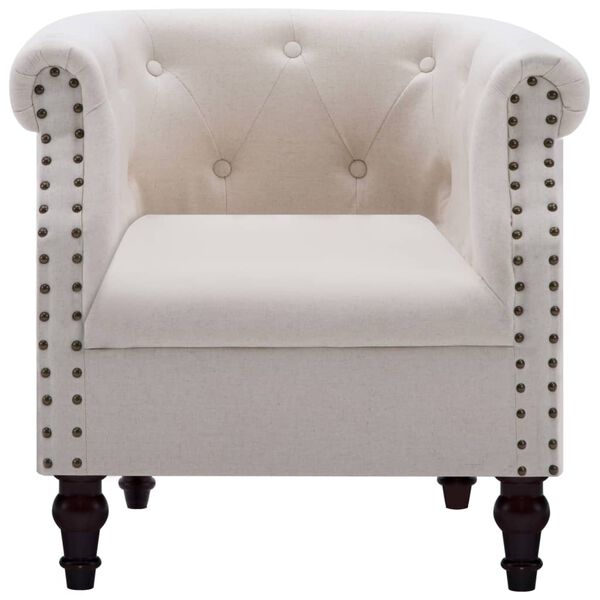 vidaXL アームチェア ライトリネン 布製