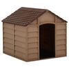 vidaXL 犬小屋 ブラウン 71x71.5x68cm PP製