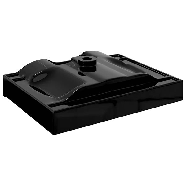 vidaXL ラグジュアリー セラミック製 洗面ボウル 長方形 蛇口穴付き 洗面台 ブラック 60x46cm
