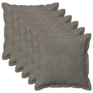 vidaXL クッションカバー 6 個 HOUTEN ライトグレー 40 x 40 cm ベルベット