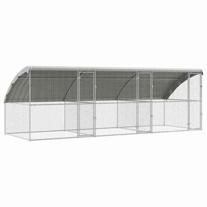 vidaXL 鶏小屋 3 pcs シルバー 600 x 200 x 200 cm 亜鉛めっき鋼